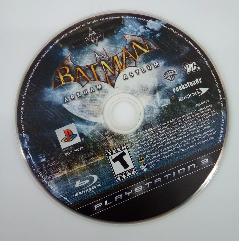 PS3 Batman Arkham Asylum Video Game Rocksteady Studios 2009 Playstation 3
